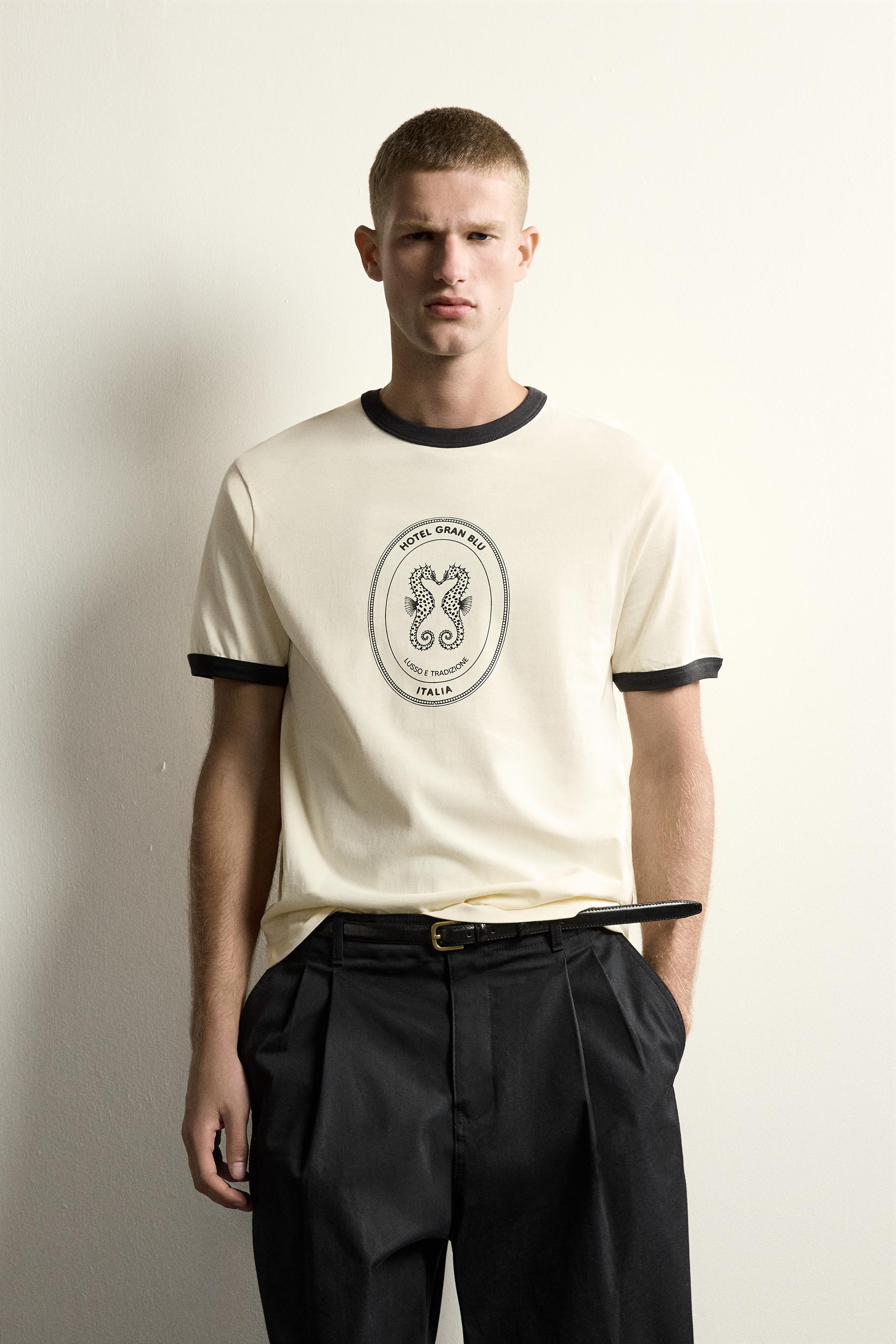 BASIC CONTRAST RIB T-SHIRT